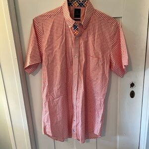 Tailor Byrd Men's Pink and White Checkered Shirt